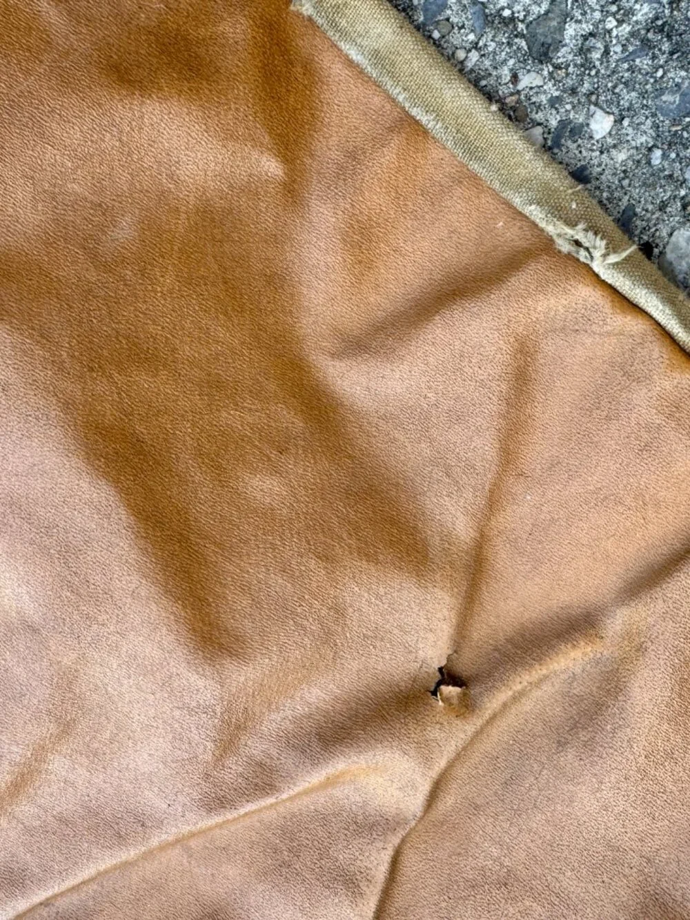 VTG 60s Drybak Hunting Pants Brown Thrashed Heavy Canvas Briar Brush Guard Sz 30